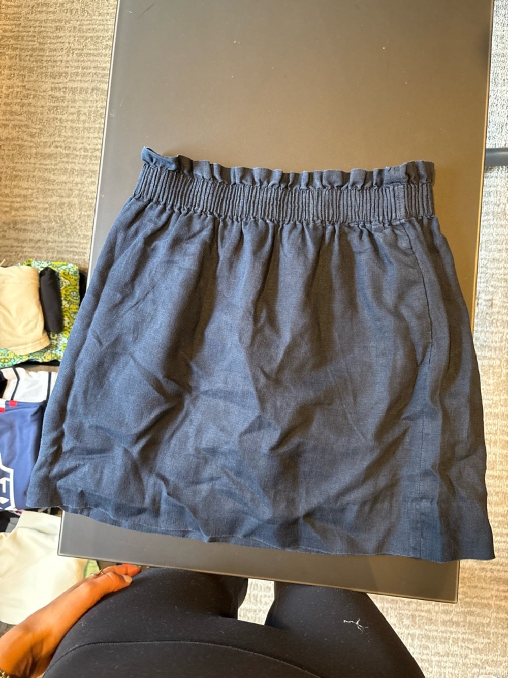 J crew Women's Navy Elastic-Waist Mini Skirt